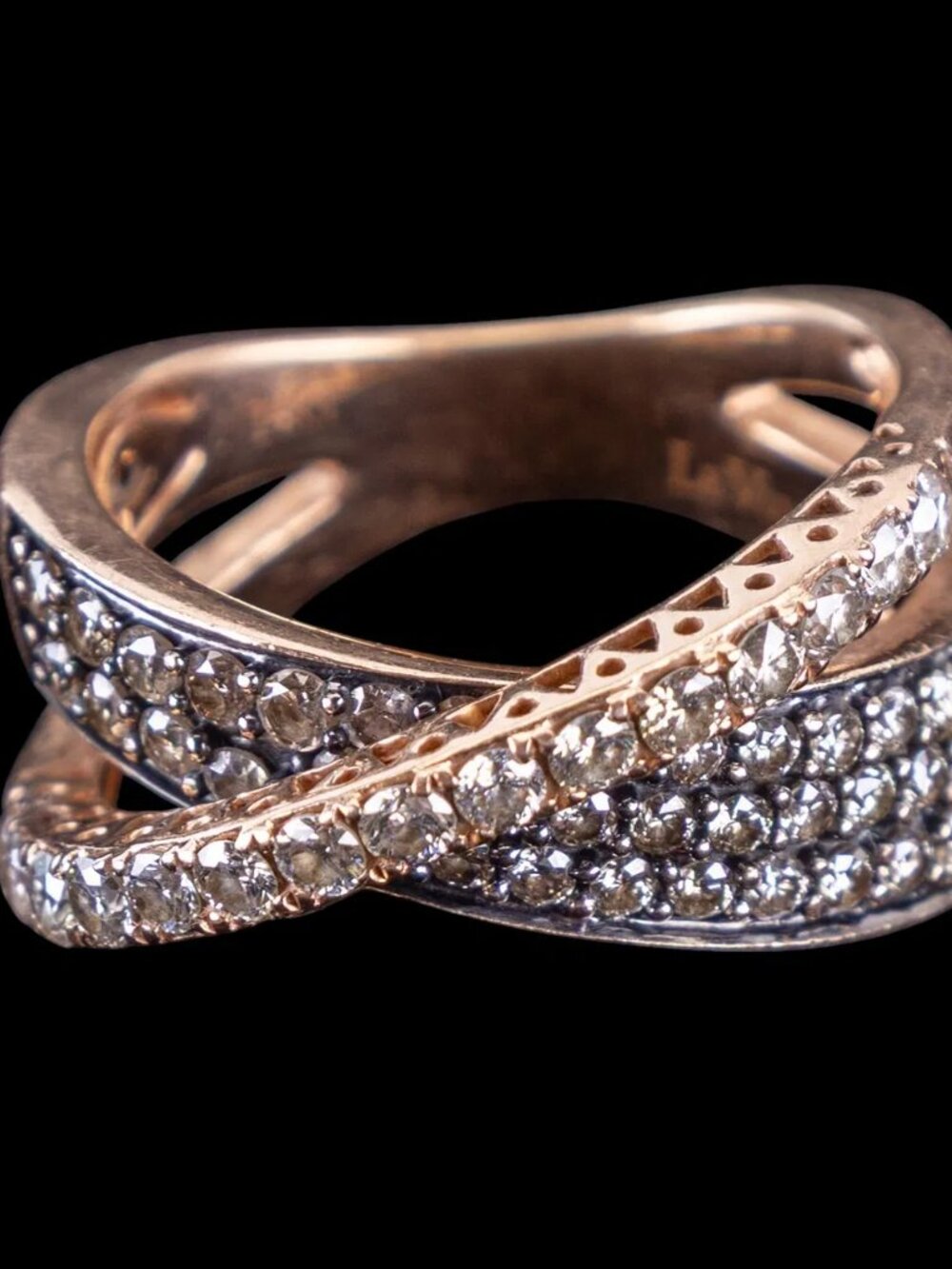 14K Le Vian Rose Gold Pave Diamond Ring (Size 7)